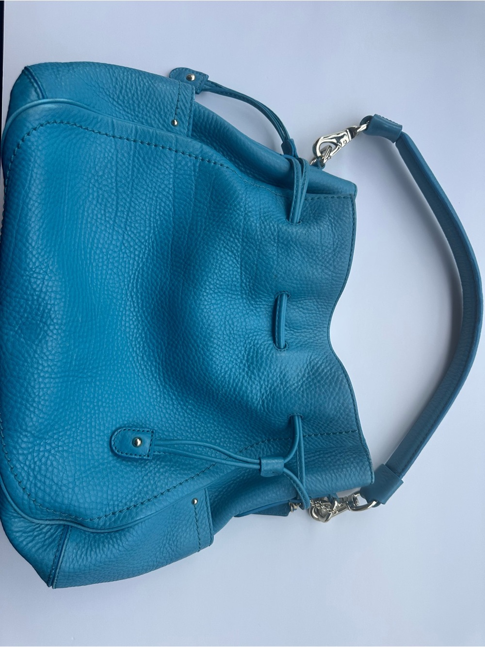Cole Haan Teal Pebbled Leather Shoulder Bag